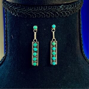 Roger Skeet Jr. (Navajo) Turquoise & Sterling Silver Earrings